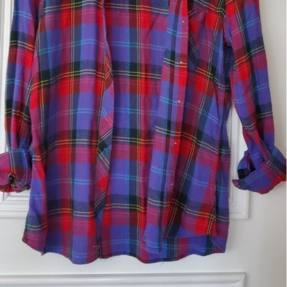 GAP "Purple Plaid" Super soft Cottagecore Long sleeve top- M - Picture 11 of 15